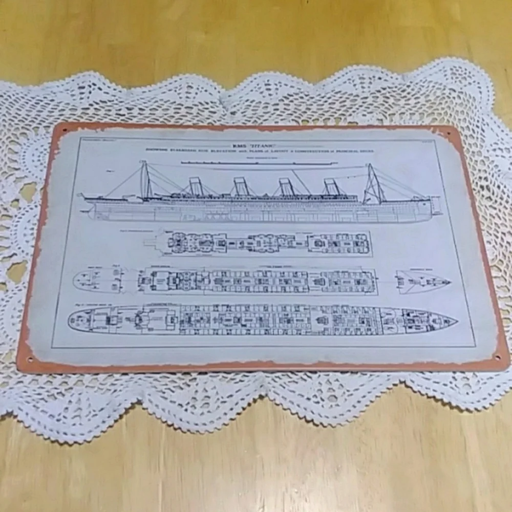 Titanic layout  Metal sign